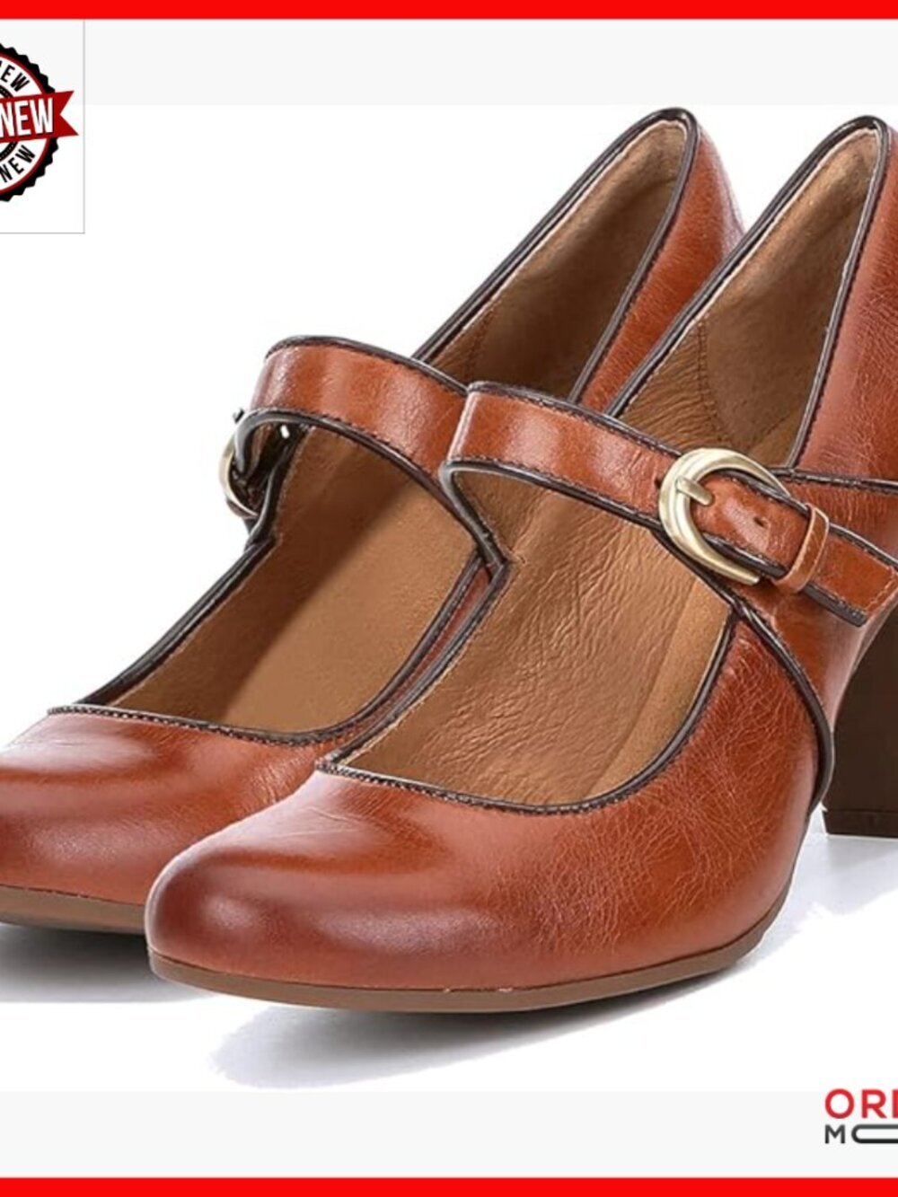 Vintage Chunky Heel Mary Jane Pumps with Ankle Strap, Size 4-11 M US